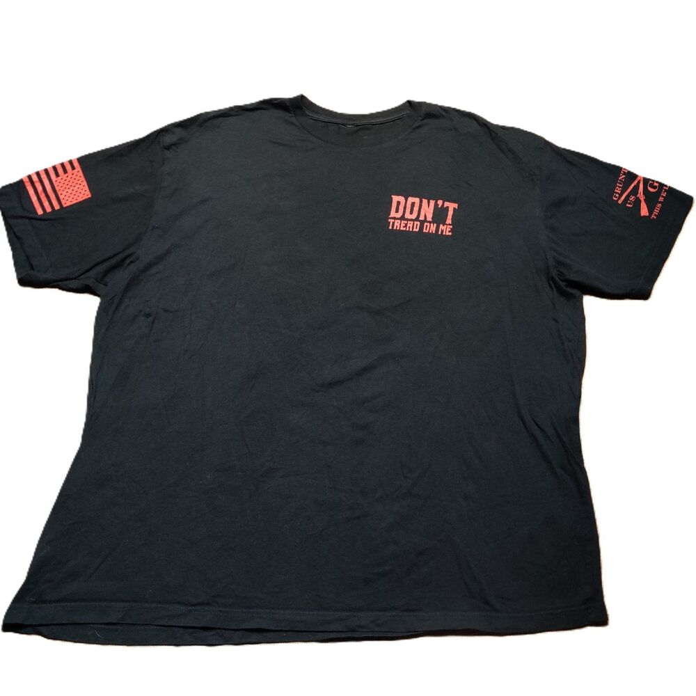 Grunt Style Don't Tread On Me Men's 2XL Black Graphic T-Shirt American Flag
